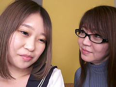 Hot Japanese girls Mai Enomoto and Reiko Haruno masturbate together