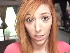 Closeup POV video of pale redhead Lauren Phillips getting fucked