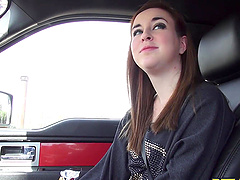 Jessie Parker moans while getting fingered in the back of a car