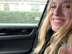 HD POV video of Kallie Taylor being fingered in the back of a car