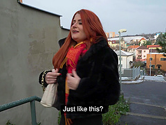 Beautiful redhead Gia Tvoricceli fucks with a stranger in POV