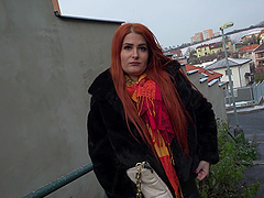 Beautiful redhead Gia Tvoricceli fucks with a stranger in POV