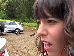 Brunette Vera King moans while being fucked in the car - HD