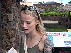 Sexy blonde EX girlfriend Paris White loves teasing outdoors