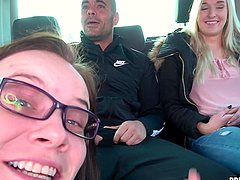 Blonde stranger Daisy Lee spreads legs to be fucked in the van