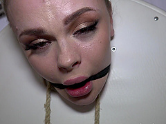 Slave Luisa Star gets tied up, silenced and pleasured with toys