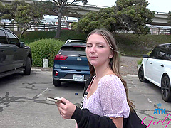 Pov video of amateur Macy Meadows teasing and smoking outdoors