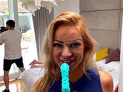 Beautiful Serbian girl Cherry Kiss gets ass fucked by Alexis Crystal
