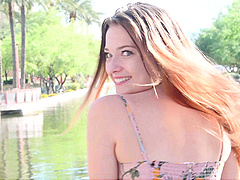 Long-haired beauty Olivia pleasures herself in solo session