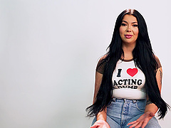 Chubby brunette Holly Day indulges in solo pussy play