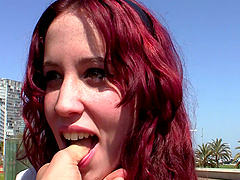 Teen red hair girl gets some missionary sex with her stepson.