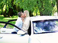 Venera Maxima's long hair flows as she gives a blowjob and gets fucked in the ass.