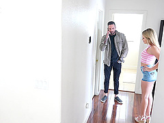 Beautiful long-haired Ashley Alexander in a hot missionary fuck scene.