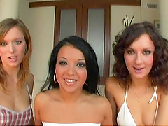 Group Anal Sex In The Living Room with three Gorgeous Sluts