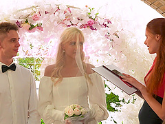 Beautiful woman gets a rough missionary sex with a shaved pussy lover