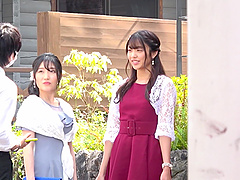 Asian beauty gets panted in cfnm scene