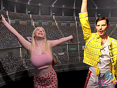 Beautiful blonde Gigi Sweets has natural big tits and she is eager to show them off.