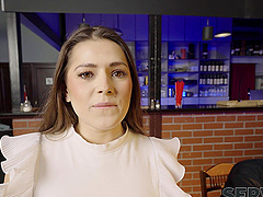 Beautiful woman in stockings Serina Gomez gives great blow job and pussy fuck