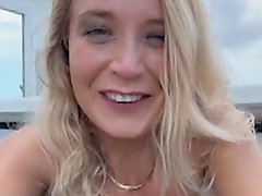 Solo blonde beauty Ally shows off her natural tits and masturbates.
