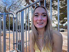 Small boobed girl gets pucked in doggystyle in public place