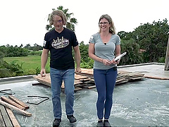 Beautiful actress Cory Chase in hot outdoor scene with Luke Longly