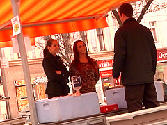 Girl on a date with her boyfriend, fucked by another guy in the car