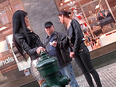 Tina and her boyfriend are having a threesome in the car