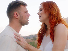 Redhead milf Maitland Ward gets her pussy railed in intense doggystyle action.