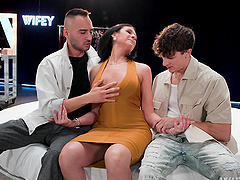 Parker Ambrose and Milan get their cunts filled with cock in a steamy scene.