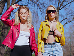 Blonde beauties Angelika Grays and isabelle deltore share a thrilling anal experience.