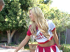 Blonde cheerleaders in a steamy threesome, licking and sucking each other's juicy parts
