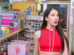 Brunette babe gets her fill of thick dicks in a steamy mixed-race threeway