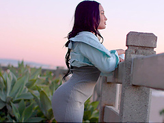 Brunette bombshell Gabriella savors Manuel's meat in a raunchy double-penetration scene