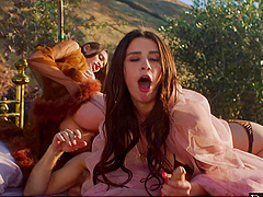 Thick thighs save lives in this wild three-way under the stars