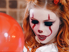 Costume clad Codey dominates Scarlet's red locks in a steamy night of dirty deeds