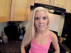 Dirty teen babes Halle & Tyler indulge in a steamy POV BJ session