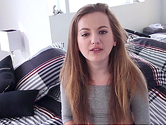 Teen temptress Marissa Mae pleases Tony's shaft in a steamy POV BJ