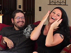 Naughty Juno flaunts her luscious curves in red panties