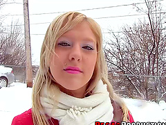 Christine's succulent slit gets All In as she suckles her partner's plump pecker