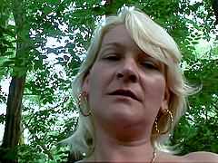Mature MILF Meri Blond seduces Dieter in a steamy outdoor romp