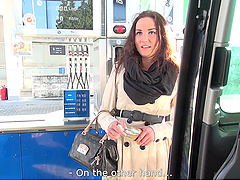 Brunette Niki in a raunchy ride, giving epic blowjobs and lapping at her own shaven pussy