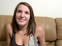 Naughty teen gets a messy facial as part of her interview