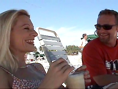 Blonde MILF gets fucked hard by a horny stud that she met on the beach.