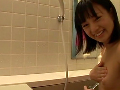 Bathroom POV head from an Asian teen in amateur clip