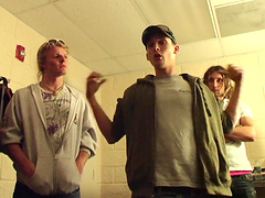 Gay men having sex in different positions.