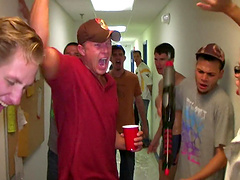 Gay men having sex in different positions.