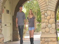 Beautiful blonde gets a rough cowgirl ride from her lover