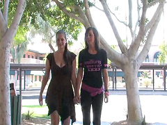 Real-life lesbian lovers Danielle and girlfriend having sex on cam.