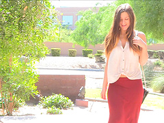 Beautiful teen enjoying outdoor solo session.