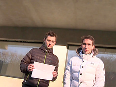 Gay men having sex in different positions.